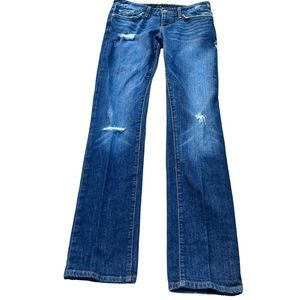 Women's Distressed Blue Jeans
